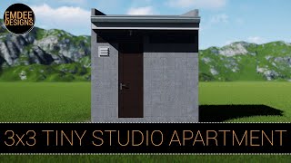 3X3 TINY STUDIO APARTMENT  90 SQM [upl. by Jordison423]