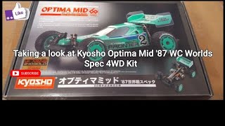 Taking a look at Kyosho Optima Mid 87 WC Worlds Spec 4WD kit [upl. by Llenrag]