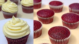 RED VELVET CUPCAKE with Cream Cheese Frosting Recipe [upl. by Erised]