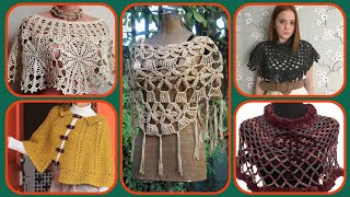 Very Elegant Top 100 Images Collection Of Crochet Cutwork Lace Caplets Shawls  Shawls Pattern [upl. by Lenny437]