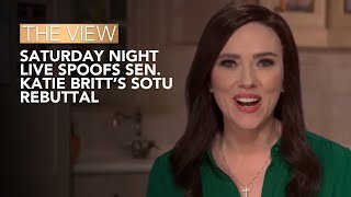 Saturday Night Live Spoofs Sen Katie Britt’s SOTU Rebuttal  The View [upl. by Noskcire]