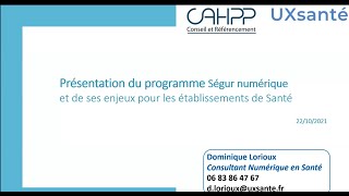 « Comprendre le Ségur numérique des Établissements Sanitaires ES » [upl. by Cirek]