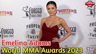 Emelina Adams on Returning to Vegas for Recent Films Being a Fan of MMA  World MMA Awards [upl. by Bergh482]