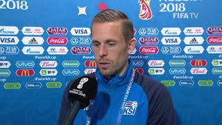 Gylfi SIGURDSSON Iceland  Post Match Interview  MATCH 7 [upl. by Emylee773]