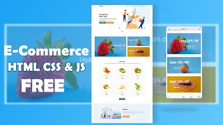 Fruit Website using HTML CSS and Javascript Source Code [upl. by Akinyt]