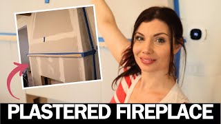 How To DIY a Fireplace Surround With Plaster Home Renovation Vlog [upl. by Olrac]