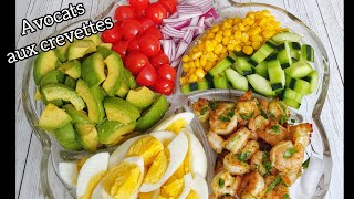 Salade dAvocat aux Crevettes  Recette Vinaigrette  Avocado shrimp salad [upl. by Maggy]