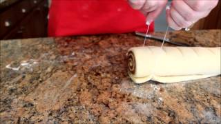 Easiest way to cut Cinnamon Rolls [upl. by Shepperd]