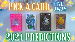 🌟 2024 PREDICTIONS 🌟  Personal Reading Giveaway 🎉 Detailed Pick a Card Tarot Reading ✨ [upl. by Meenen471]