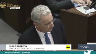 El senador Jorge Robledo manda a sentar a Uribe en debate de Odebrecht [upl. by Zerep]