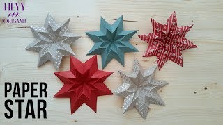 Paper StarHow to make origamikirigami paper christmas star [upl. by Reiners]