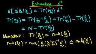 31  Estimating the error variance in matrix form  part 6 [upl. by Reaht]