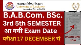 LUCKNOW UNIVERSITY EXAM SCHEDULE 2024LU EXAM SCHEDULE 2024 LU EXAM SCHEME 2024 EXAM DATE SHEET [upl. by Talmud386]