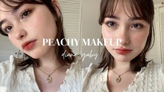 ⋆୨୧˚ peachy makeup ˚୨୧⋆  tutorial [upl. by Vivyan]