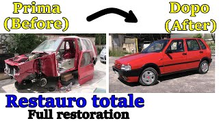 Restauro totale vecchia auto del 1990  Total restoration of a 1990 car Verniciatura auto storica [upl. by Cly]