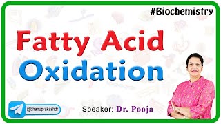 Fatty AcidOxidation  Beta oxidation of fatty acids and Aplha oxidation  Biochemistry [upl. by Naenej]