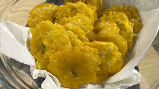 How to Make Homemade Tostones  Two Ways  Smashed fried plantains [upl. by Omrellig]