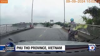 Vietnam bridge collapses following typhoon [upl. by Ankeny]