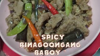 SPICY BINAGOONGANG BABOY WITH TALONG 🍲 binagoongangbaboy reyzapanta [upl. by Arlyne]