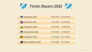 Ferien Bayern 2022 [upl. by Evetta]