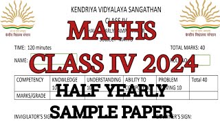 kv class 4  maths half yearly exam sample question paper kv class4 maths kvexam KVS360 [upl. by Thornie494]