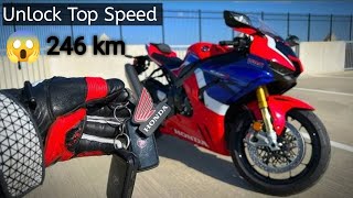 HONDA CBR1000RRR Fireblade SP edition TOp speed unlock 346km 215 MPH  GPS [upl. by Annagroeg98]