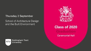 10am  Ceremony 4 Architecture Design and the Built Environment  NTU Graduation Class of 2020 [upl. by Eirret]