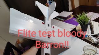 Flite test bloody Barron second flight rcairplanes flighttest fastairplane [upl. by Farhi739]