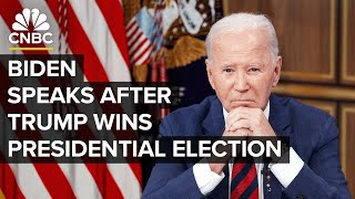 President Biden addresses the nation following Donald Trumps presidential election win —1172024 [upl. by Nnewg]