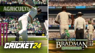 CRICKET 24 Vs Don Bradman Cricket 14 COMPARISON  Gameplay Career Mode amp Graphics [upl. by Hayn]