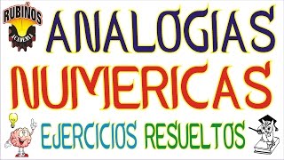 analogías numéricas ejercicios resueltos de razonamiento matemático y psicotécnico [upl. by Imnubulo530]