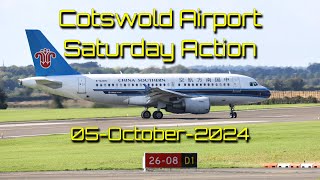 Cotswold Airport action 05Oct2024 with a China Southern Airlines A319 arriving from the far East [upl. by Toby]