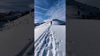 Snowshoeing in the French Alps towards Refuge de la Perriere snowshoe snow winter mountaineering [upl. by Fairbanks]