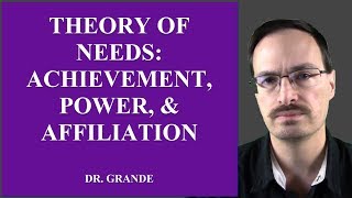 What is the Theory of Needs Achievement Power Affiliation [upl. by Rickart315]