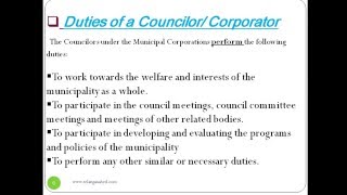 municipality amp rolepowers of Municipal corporator and Municipal corporation [upl. by Vacuva]