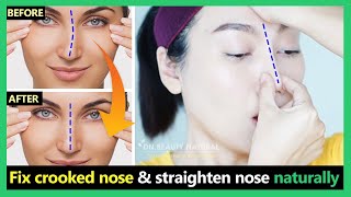 Fix crooked nose uneven nose tip deviated nose amp straighten nose naturally  Exercises amp Massage [upl. by Arad]