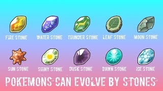 Pokémon That Evolve By Evolutionary Stone Animated 3D Regular Sprites [upl. by Darom86]