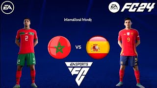 FC 24  Morocco vs Spain  International friendly Ft AHakimi HZiyash Moratha Gavi gameplay Xbox [upl. by Mariano]