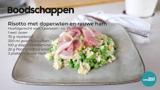 Risotto met doperwten en rauwe ham  Boodschappen TV [upl. by Hedvige]