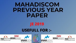 2019JE  PREVIOUS YEAR PAPER  MSEB  AE  JE  METRO [upl. by Neeuq]