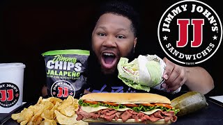 JIMMY JOHNS GIANT ITALIAN UNWICH SUB SANDWICH MUKBANG  FLAVAS BY DAME DASH [upl. by Nacnud]