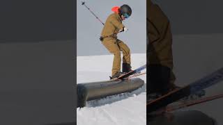 Live Coaching Rail Slides on Skis  shorts [upl. by Lidah]