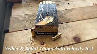 Sellier amp Bellot 10mm Auto 180gr FMJ Ammo Velocity Test [upl. by Mabelle]