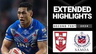 International Rugby League  England v Toa Samoa  Extended Highlights  Second Test [upl. by Phail]