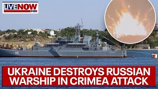 Russian warship destroyed by Ukraine in Crimea attack  LiveNOW from FOX [upl. by Haig]