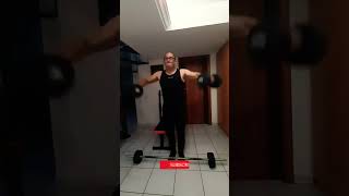 Elevaciones laterales con mancuernas🏋‍♂️💪💯shorts fuerza fitness viralvideo motivation sports [upl. by Strenta]