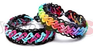 Rainbow Loom Criss Cross Over Braid Bracelet  Requires Two Looms [upl. by Mulderig]