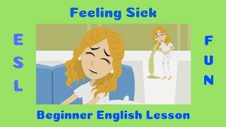 Feeling Sick  Talking about the Flu  ESL Conversation [upl. by Luckin]