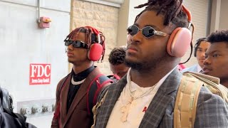 Alabama arrives at Camp Randall to face Wisconsin [upl. by Ahcarb]