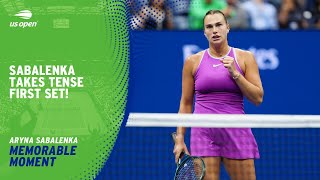 Aryna Sabalenka Takes the First Set in Style  2024 US Open [upl. by Lleon]